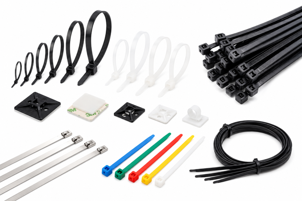 SMK cable ties and mounting bases for outdoor and typhoon-prone applications