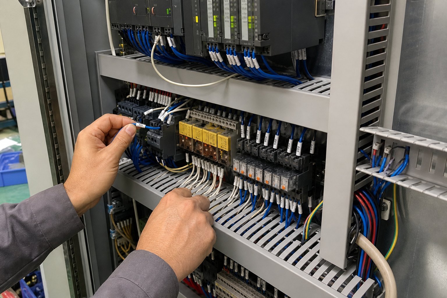 Hybrid control panel layout using two types of wiring duct